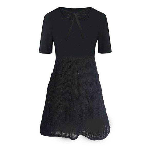 Morgan Le Fay Black Sequin Knee Length Dress - Picture 1 of 2